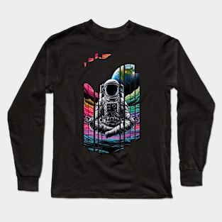 Meditating Astronaut - Meditation Long Sleeve T-Shirt